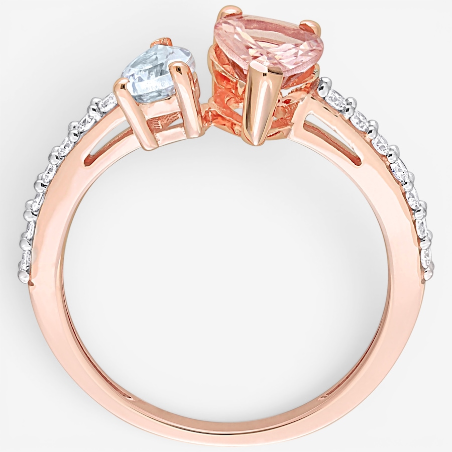 Image 756142_ALTMORE2.jpg, Product 756-142 / Price $719.90, Jewel of a Deal 14K Rose Gold Morganite, Aquamarine and Diamond Ring from Jewel of a Deal on TSC.ca's Jewellery department