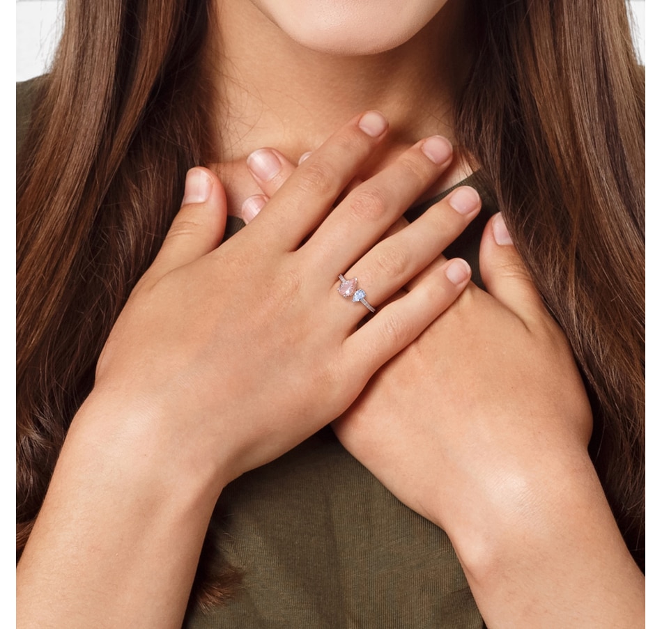 Image 756142_ALTMORE4.jpg, Product 756-142 / Price $719.90, Jewel of a Deal 14K Rose Gold Morganite, Aquamarine and Diamond Ring from Jewel of a Deal on TSC.ca's Jewellery department