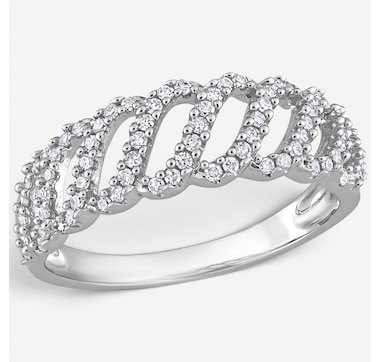 Jewel of a Deal 10K White Gold Diamond Link Design Ring