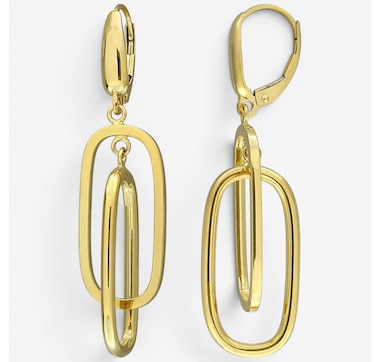 Jewel of a Deal 10K Yellow Gold Rectangular Drop Earrings