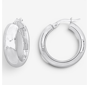 Jewel of a Deal 10K White Gold 22-mm Hoop Earrings