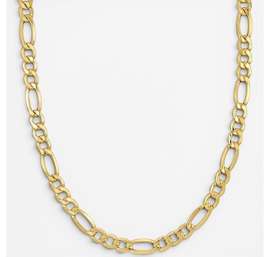 Jewel of a Deal 10K Yellow Gold Semi-Solid Figaro Necklace