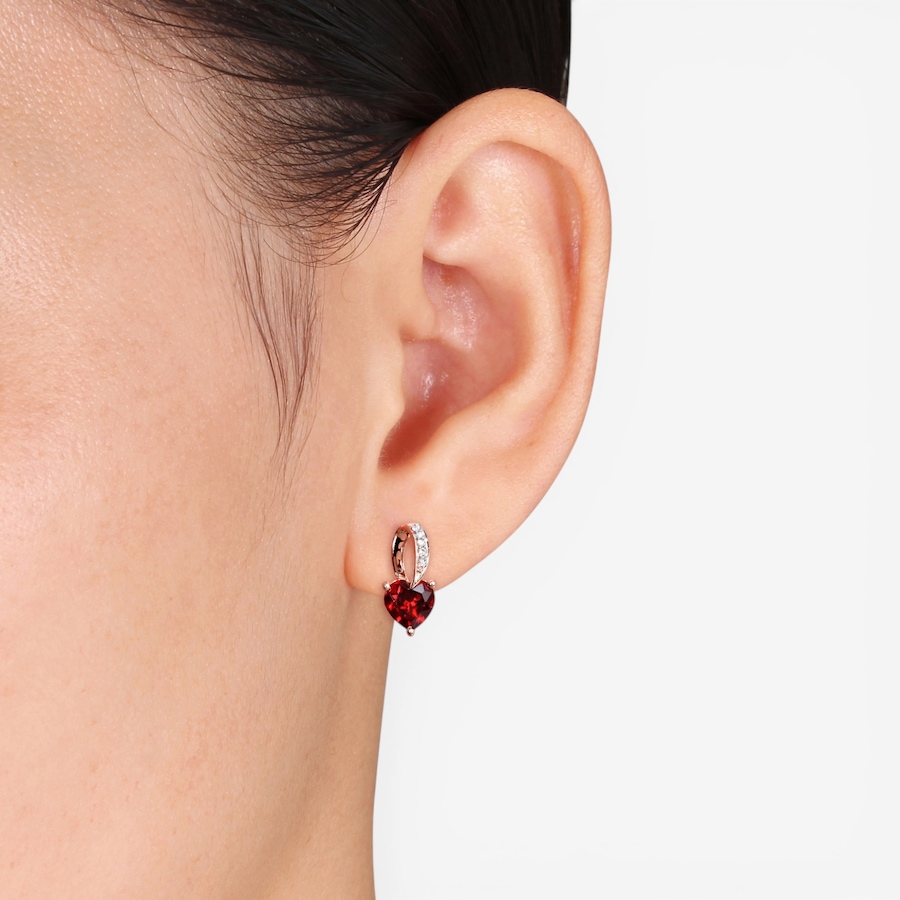 Image 756277_ALTMORE1.jpg, Product 756-277 / Price $349.99, Jewel of a Deal 10K Rose Gold Garnet and Diamond Heart Stud Earrings from Jewel of a Deal on TSC.ca's Jewellery department