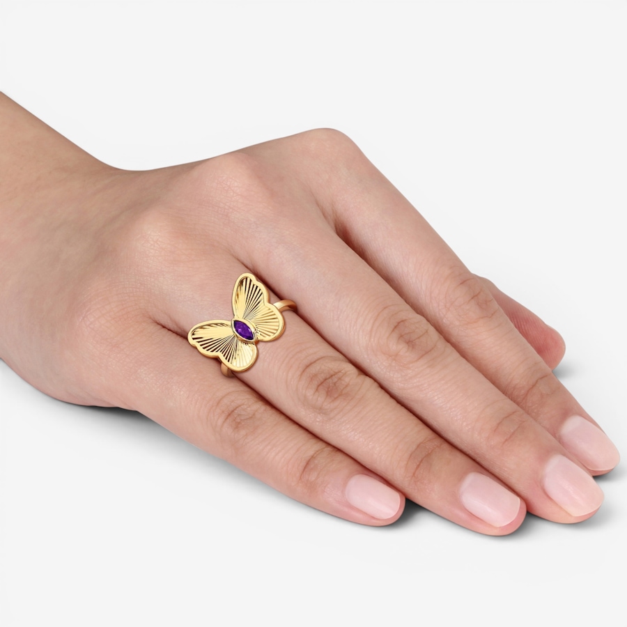Image 756364_ALTMORE3.jpg, Product 756-364 / Price $749.99, Jewel of a Deal 10K Yellow Gold Amethyst Butterfly Shape Ring from Jewel of a Deal on TSC.ca's Jewellery department