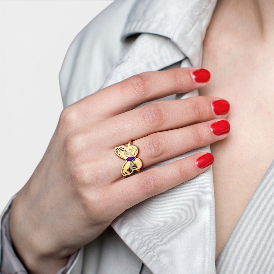 Image 756364_ALTMORE4.jpg, Product 756-364 / Price $749.99, Jewel of a Deal 10K Yellow Gold Amethyst Butterfly Shape Ring from Jewel of a Deal on TSC.ca's Jewellery department