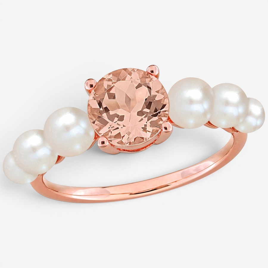 Image 756393.jpg, Product 756-393 / Price $429.99, Jewel of a Deal 10K Rose Gold Morganite and Cultured Freshwater Pearl Ring from Jewel of a Deal on TSC.ca's Jewellery department
