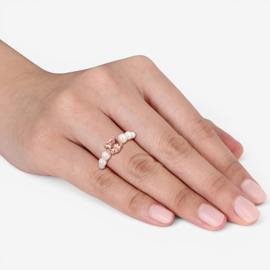 Image 756393_ALTMORE3.jpg, Product 756-393 / Price $429.99, Jewel of a Deal 10K Rose Gold Morganite and Cultured Freshwater Pearl Ring from Jewel of a Deal on TSC.ca's Jewellery department