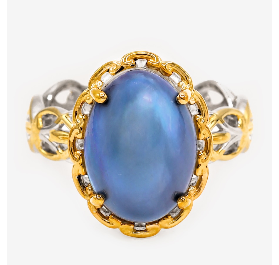 Image 756407.jpg, Product 756-407 / Price $199.99, Gems En Vogue Palladium Silver Peacock Mabe Pearl Ring from Gems En Vogue on TSC.ca's Jewellery department