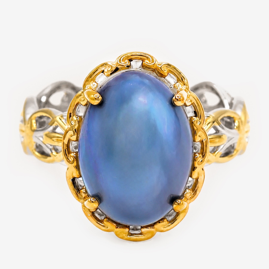 Image 756407.jpg, Product 756-407 / Price $229.99, Gems En Vogue Palladium Silver Peacock Mabe Pearl Ring from Gems En Vogue on TSC.ca's Jewellery department