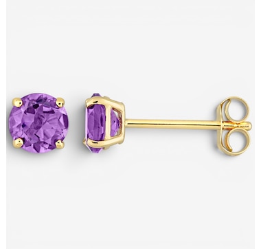 Jewel of a Deal 14K Gold Amethyst Stud Earrings