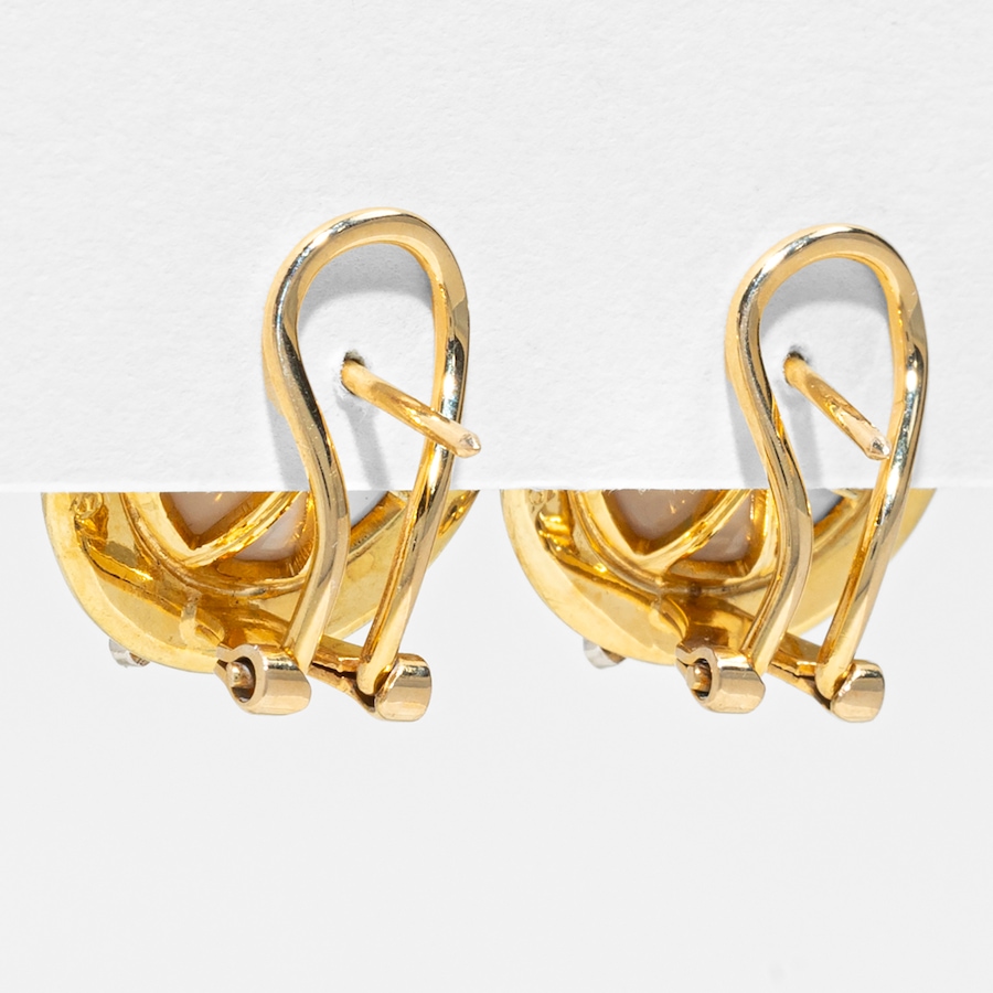 Image 756582_ALTMORE2.jpg, Product 756-582 / Price $1,995.00, Estate Originals 14K Yellow Gold Mabe Pearl and Diamond Bow French Back Earrings from Estate Originals on TSC.ca's Jewellery department