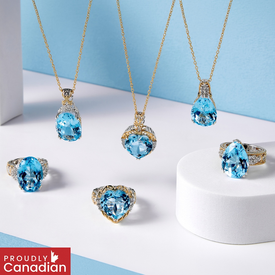 Image 756641_ALTMORE100.jpg, Product 756-641 / Price $329.99, Gems En Vogue Palladium Silver Blue Topaz & White Zircon Ring from Gems En Vogue on TSC.ca's Jewellery department