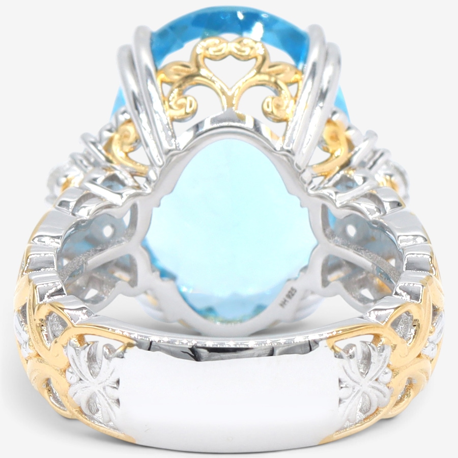 Image 756641_ALTMORE4.jpg, Product 756-641 / Price $329.99, Gems En Vogue Palladium Silver Blue Topaz & White Zircon Ring from Gems En Vogue on TSC.ca's Jewellery department