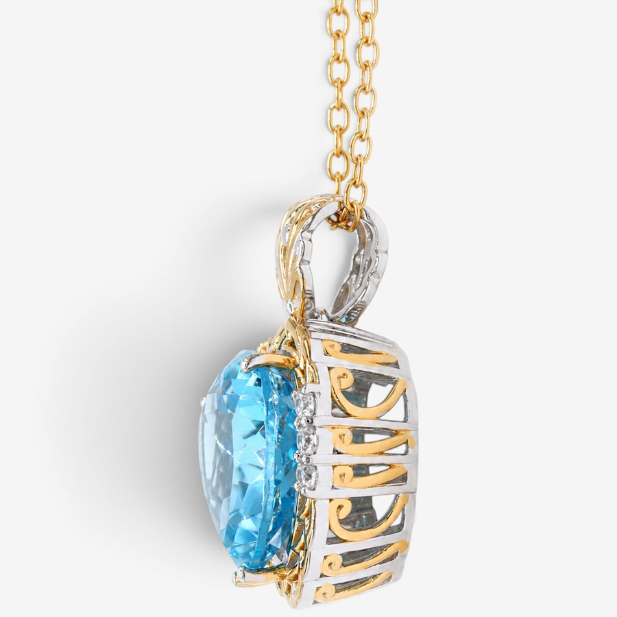Image 756642_ALTMORE1.jpg, Product 756-642 / Price $329.99, Gems En Vogue Palladium Silver Blue Topaz & White Zircon Pendant from Gems En Vogue on TSC.ca's Jewellery department