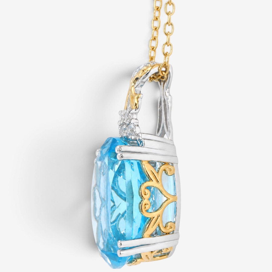 Image 756642_ALTMORE3.jpg, Product 756-642 / Price $329.99, Gems En Vogue Palladium Silver Blue Topaz & White Zircon Pendant from Gems En Vogue on TSC.ca's Jewellery department