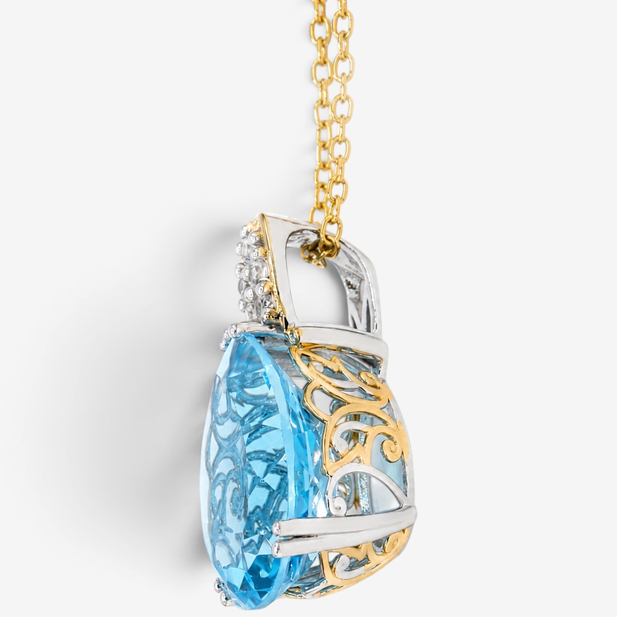 Image 756642_ALTMORE5.jpg, Product 756-642 / Price $329.99, Gems En Vogue Palladium Silver Blue Topaz & White Zircon Pendant from Gems En Vogue on TSC.ca's Jewellery department
