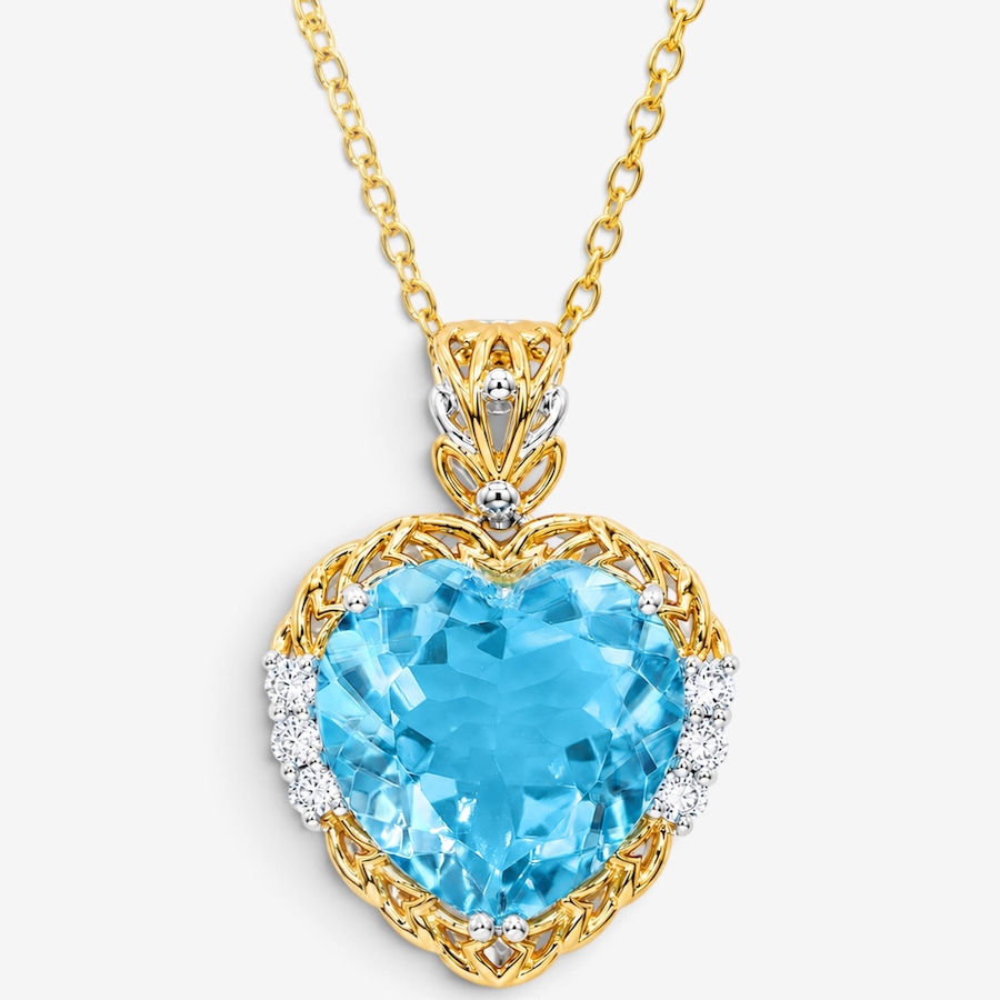 Image 756642_HEA.jpg, Product 756-642 / Price $329.99, Gems En Vogue Palladium Silver Blue Topaz & White Zircon Pendant from Gems En Vogue on TSC.ca's Jewellery department