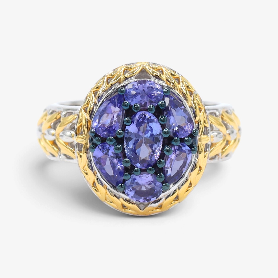 Image 756839.jpg, Product 756-839 / Price $319.99, Gems en Vogue Palladium Silver Tanzanite Cluster Ring from Gems En Vogue on TSC.ca's Jewellery department