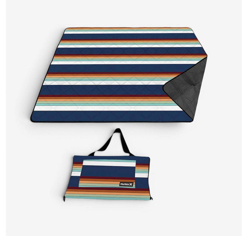 Image 759786.jpg, Product 759-786 / Price $24.99, Hurley Blue Stripe Design Packable Camping Mat (60" x 70") from Hurley on TSC.ca's Health & Fitness department