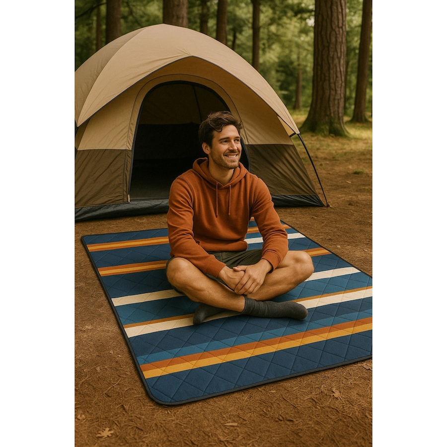 Image 759786_ALTMORE1.jpg, Product 759-786 / Price $21.99, Hurley Blue Stripe Design Packable Camping Mat (60" x 70") from Hurley on TSC.ca's Health & Fitness department