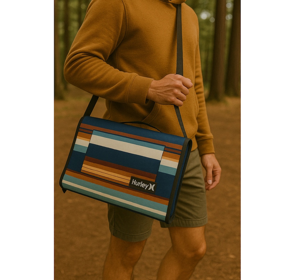Image 759786_ALTMORE2.jpg, Product 759-786 / Price $24.99, Hurley Blue Stripe Design Packable Camping Mat (60" x 70") from Hurley on TSC.ca's Health & Fitness department