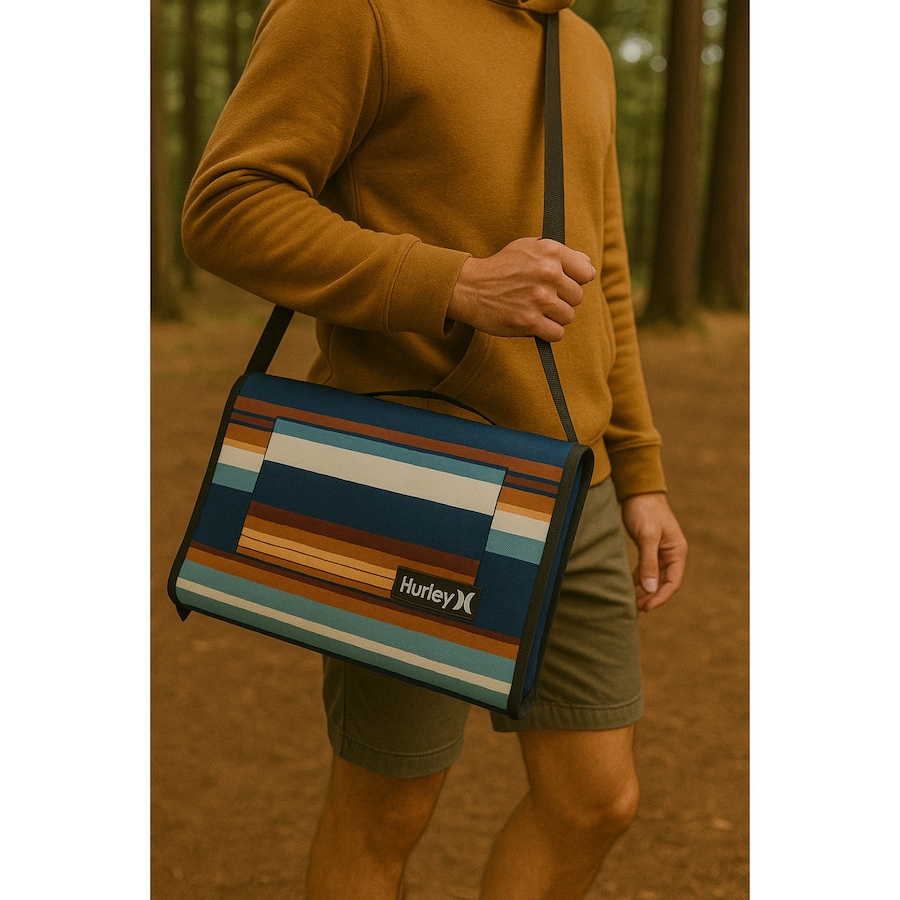 Image 759786_ALTMORE2.jpg, Product 759-786 / Price $21.99, Hurley Blue Stripe Design Packable Camping Mat (60" x 70") from Hurley on TSC.ca's Health & Fitness department