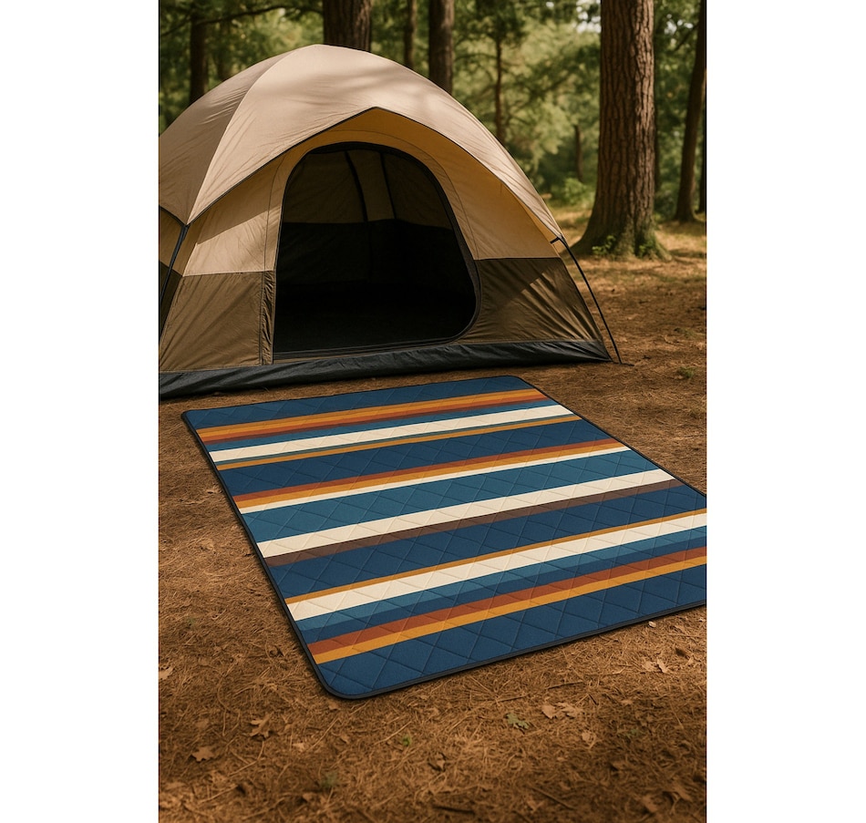 Image 759786_ALTMORE3.jpg, Product 759-786 / Price $24.99, Hurley Blue Stripe Design Packable Camping Mat (60" x 70") from Hurley on TSC.ca's Health & Fitness department