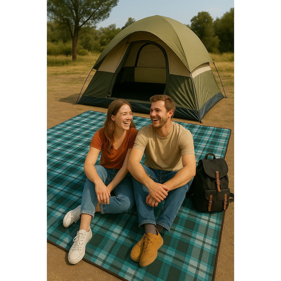 Image 759792_ALTMORE1.jpg, Product 759-792 / Price $19.99, Hurley Teal/Grey Plaid Design Acrylic Camp Blanket (60" x 90") from Hurley on TSC.ca's Health & Fitness department