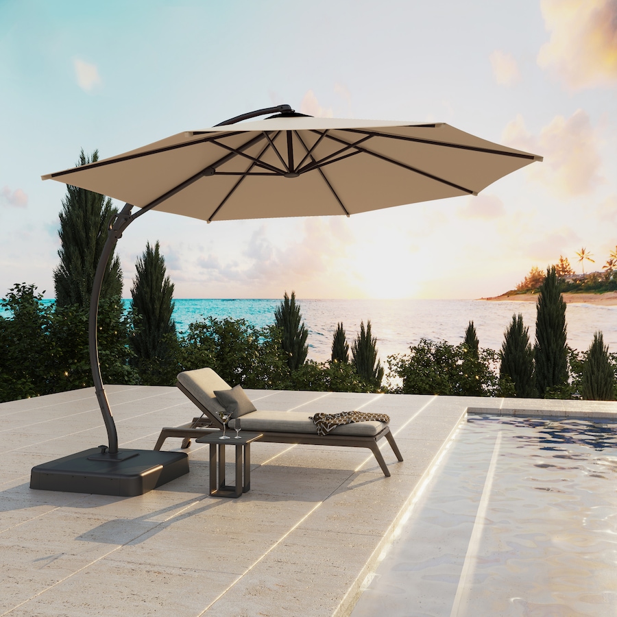 Image 759847_ALTMORE2.jpg, Product 759-847 / Price $449.99, Lausaint 11' Cantilever Umbrella with Base (beige) from Lausaint on TSC.ca's Home & Garden department