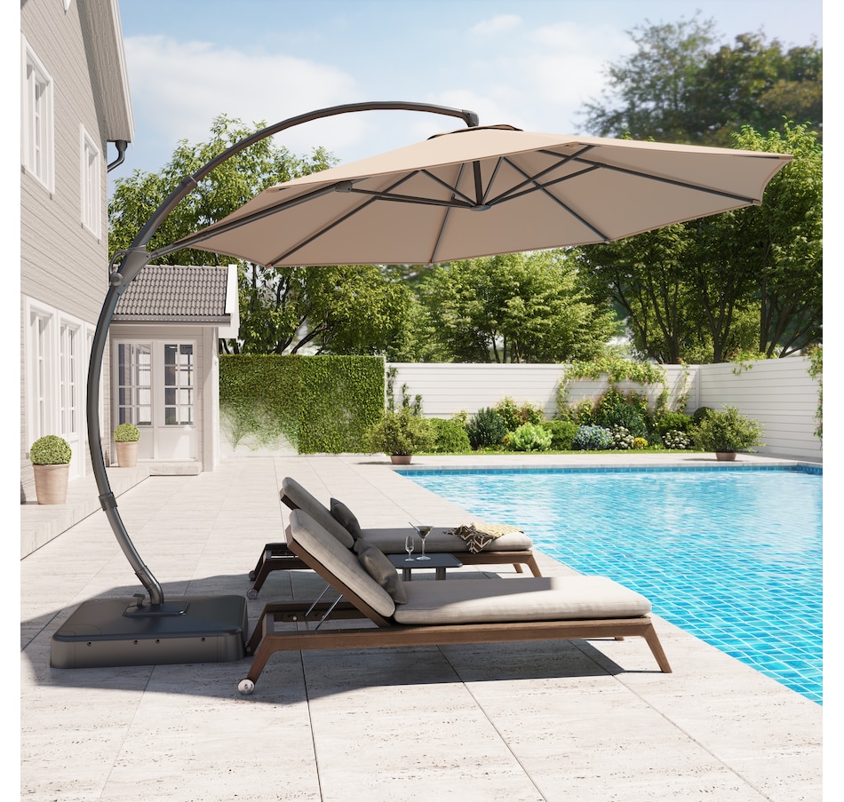 Image 759847_ALTMORE3.jpg, Product 759-847 / Price $389.99, Lausaint 11' Cantilever Umbrella with Base (beige) from Lausaint on TSC.ca's Home & Garden department