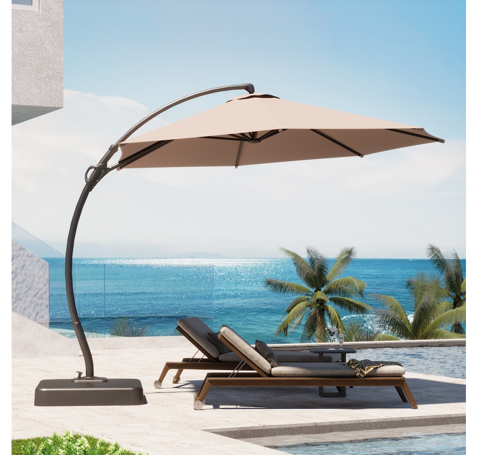 Image 759847_ALTMORE6.jpg, Product 759-847 / Price $389.99, Lausaint 11' Cantilever Umbrella with Base (beige) from Lausaint on TSC.ca's Home & Garden department