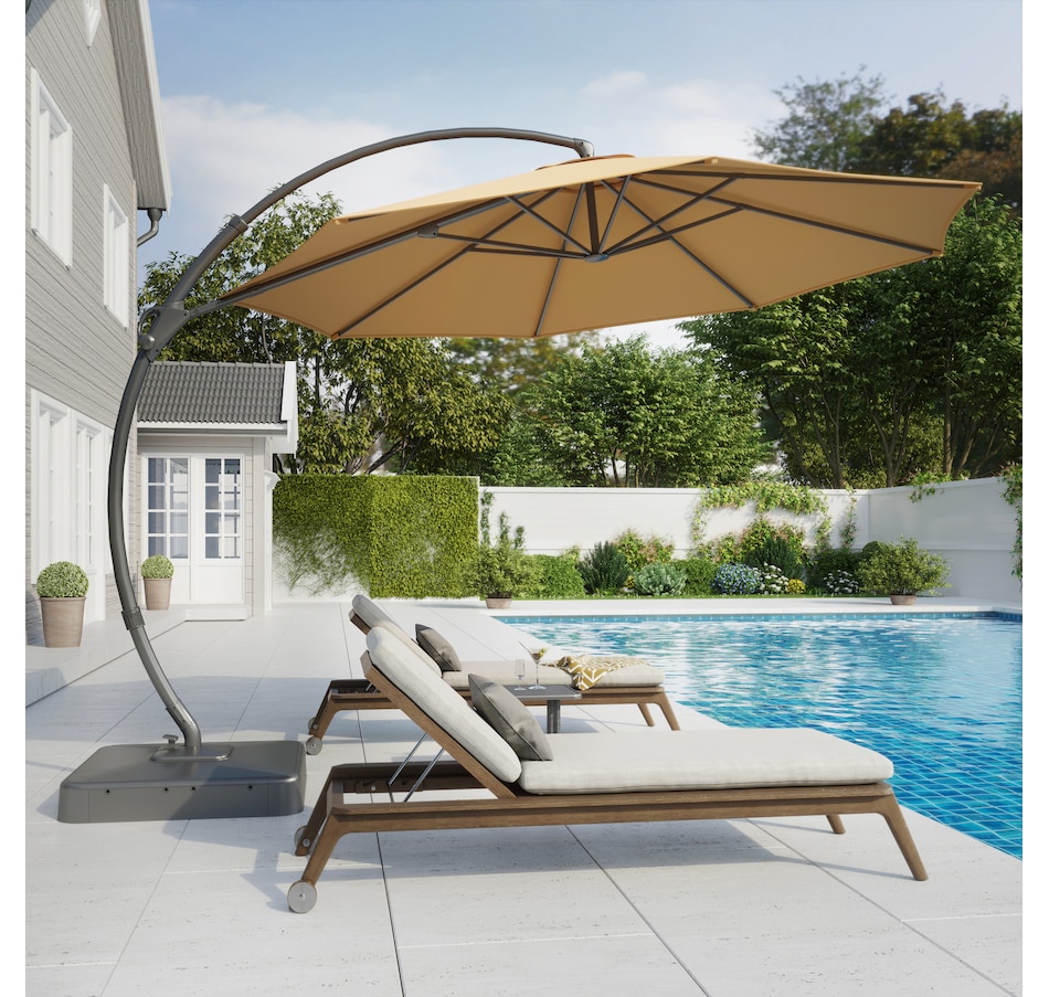 Image 759847_ALTMORE7.jpg, Product 759-847 / Price $389.99, Lausaint 11' Cantilever Umbrella with Base (beige) from Lausaint on TSC.ca's Home & Garden department