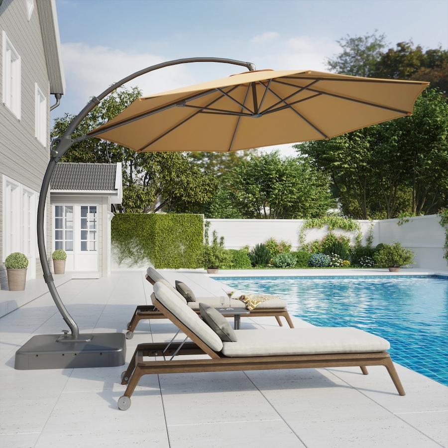 Image 759847_ALTMORE7.jpg, Product 759-847 / Price $449.99, Lausaint 11' Cantilever Umbrella with Base (beige) from Lausaint on TSC.ca's Home & Garden department