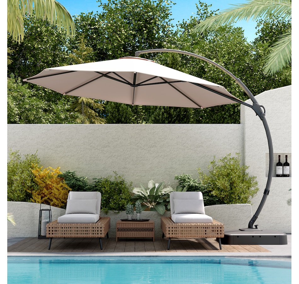 Image 759847_ALTMORE8.jpg, Product 759-847 / Price $389.99, Lausaint 11' Cantilever Umbrella with Base (beige) from Lausaint on TSC.ca's Home & Garden department