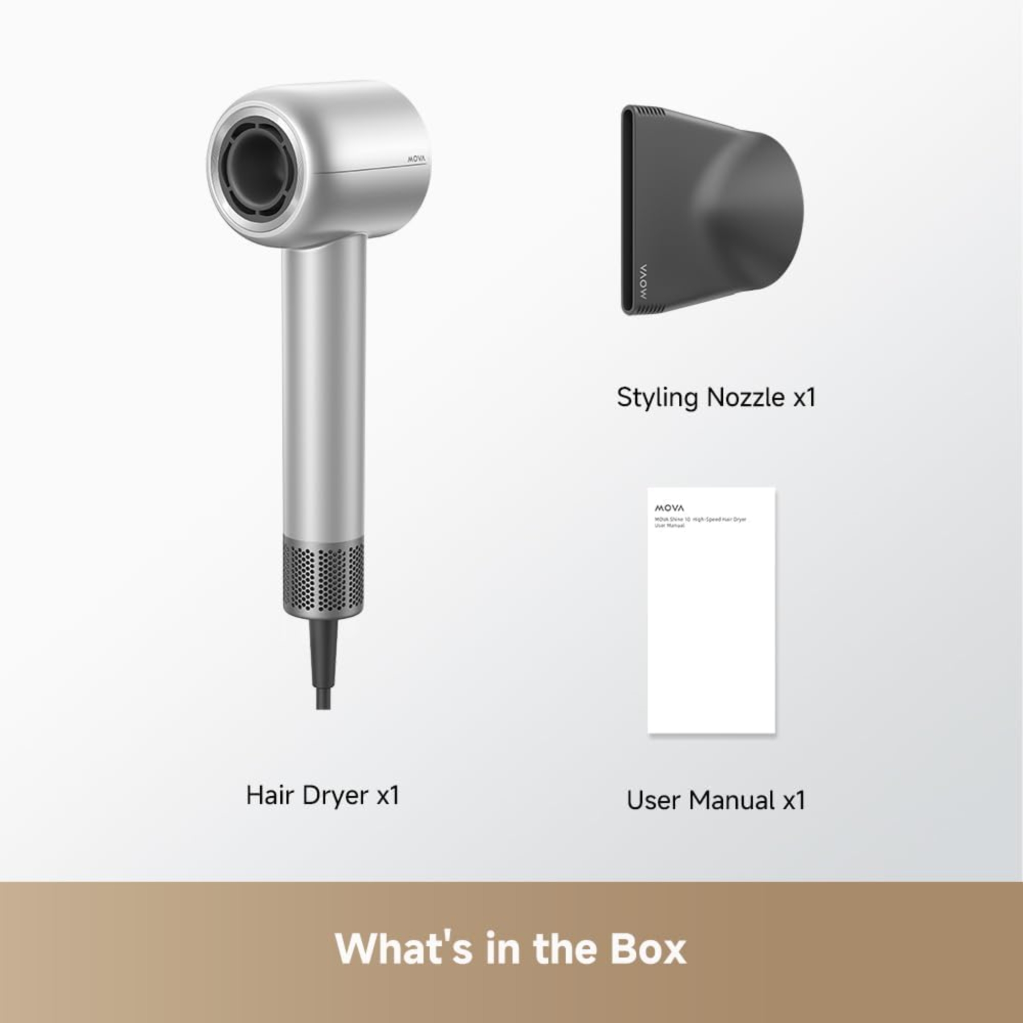 Mova Shine 10 Hair Dryer, 110,000 rpm High-Speed Brushless Motor