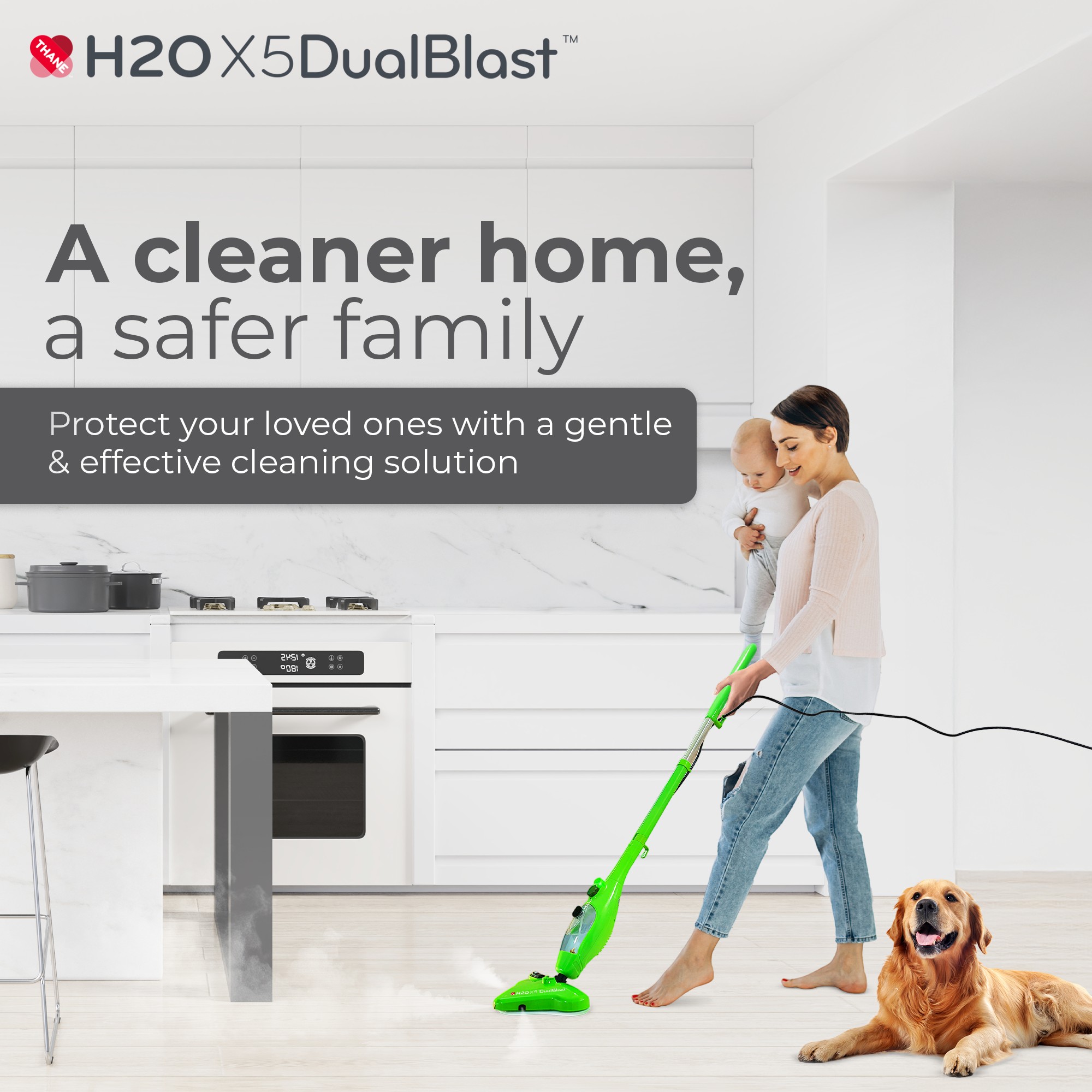 H2O X5 Dual Blast Steam Mop Bundle plus Elite Cloth Set Bonus - TSC.ca
