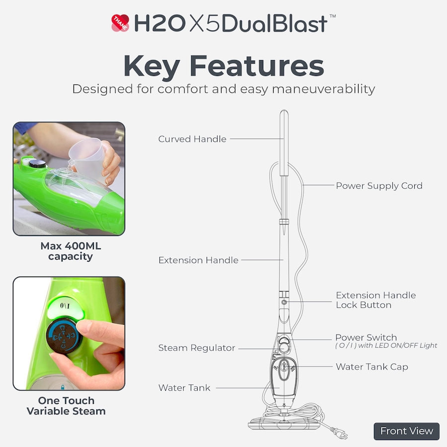 Image 759954_ALTMORE6.jpg, Product 759-954 / Price $247.98, H2O X5 Dual Blast Steam Mop Bundle plus Elite Cloth Set Bonus from H2O Cleaning on TSC.ca's Home & Garden department
