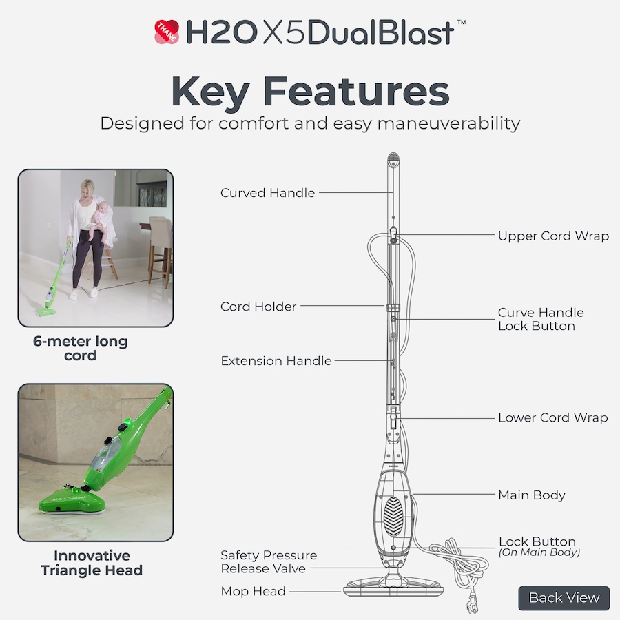 Image 759954_ALTMORE7.jpg, Product 759-954 / Price $247.98, H2O X5 Dual Blast Steam Mop Bundle plus Elite Cloth Set Bonus from H2O Cleaning on TSC.ca's Home & Garden department