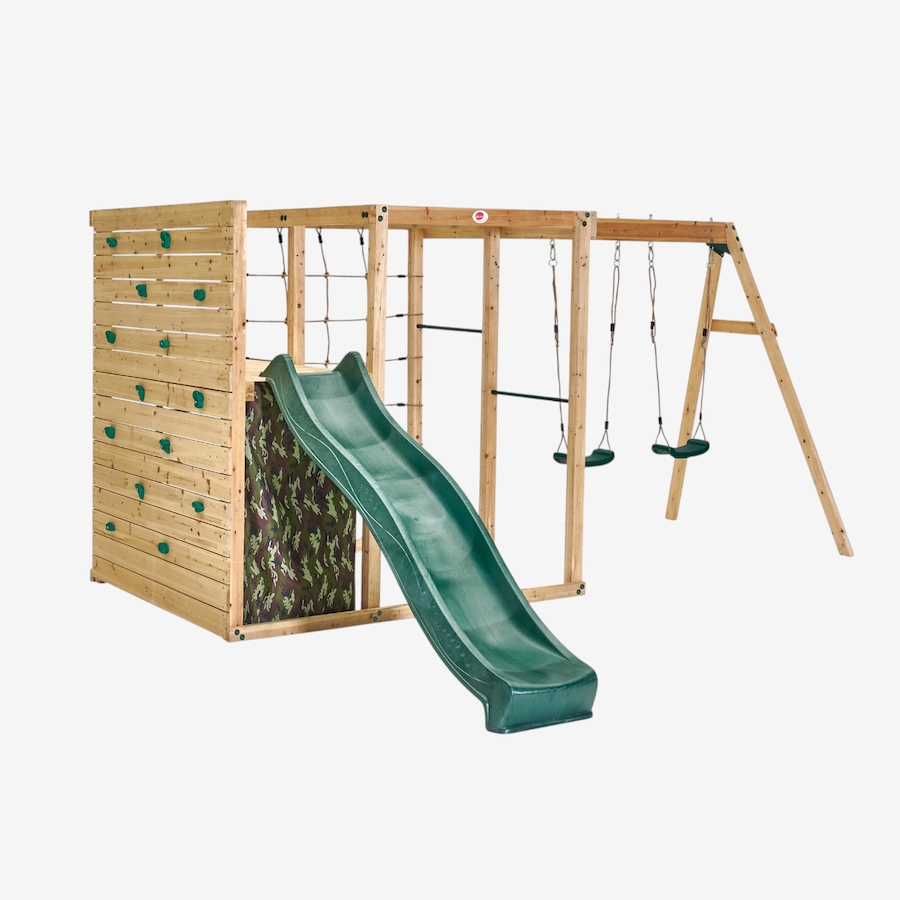 Image 761686.jpg, Product 761-686 / Price $1,349.99, Plum Wooden Climbing Cube with Swing Arm, Swing Set, Monkey Bars and 8' Kids Toddler Slide from Plum on TSC.ca's Home & Garden department