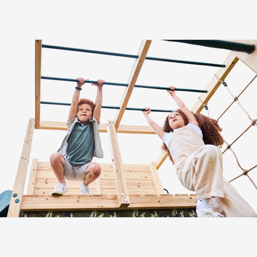 Image 761686_ALTMORE1.jpg, Product 761-686 / Price $1,349.99, Plum Wooden Climbing Cube with Swing Arm, Swing Set, Monkey Bars and 8' Kids Toddler Slide from Plum on TSC.ca's Home & Garden department