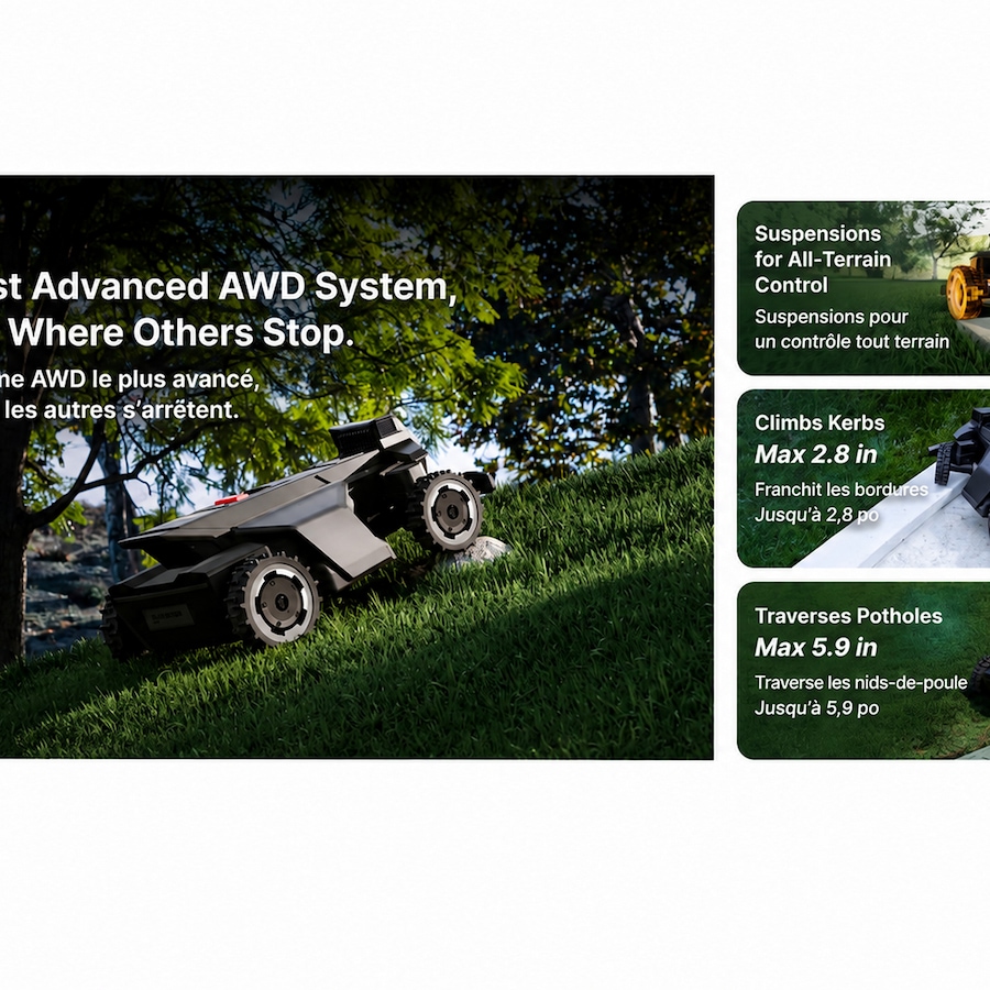 Image 761759_ALTMORE4.jpg, Product 761-759 / Price $3,599.00, Navimow by Segway X430N Robotic Mower (1-acre) from Navimow on TSC.ca's Home & Garden department
