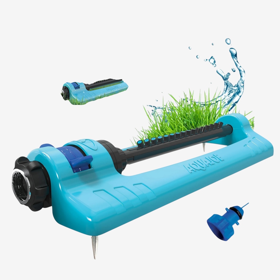 Image 761786_ALTMORE4.jpg, Product 761-786 / Price $47.99, Aqua Joe Oscillating Sprinkler with 3,400-Square-Foot Coverage, 16 Nozzles and Ground Spikes from Snow Joe & Sun Joe on TSC.ca's Home & Garden department