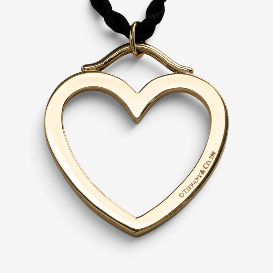 Image 766151_ALTMORE4.jpg, Product 766-151 / Price $4,488.00, Estate Originals 18K Yellow Gold Tiffany & Co. Open Heart Pendant with Black Cord from Estate Originals on TSC.ca's Jewellery department