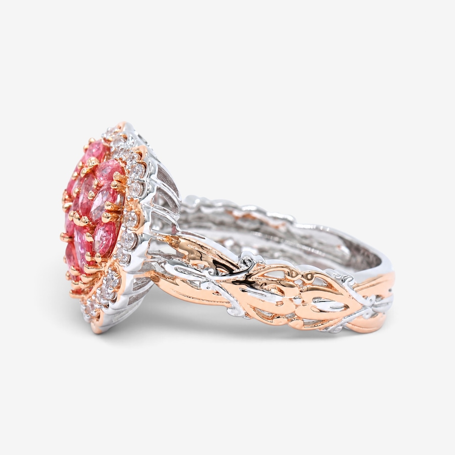 Image 766174_ALTMORE2.jpg, Product 766-174 / Price $399.99, Gems en Vogue Palladium Silver Padparadscha Sapphire and White Zircon Ring from Gems En Vogue on TSC.ca's Jewellery department