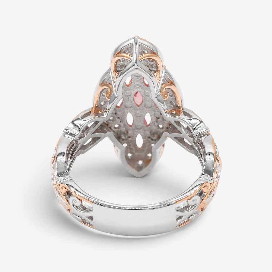 Image 766174_ALTMORE4.jpg, Product 766-174 / Price $399.99, Gems en Vogue Palladium Silver Padparadscha Sapphire and White Zircon Ring from Gems En Vogue on TSC.ca's Jewellery department