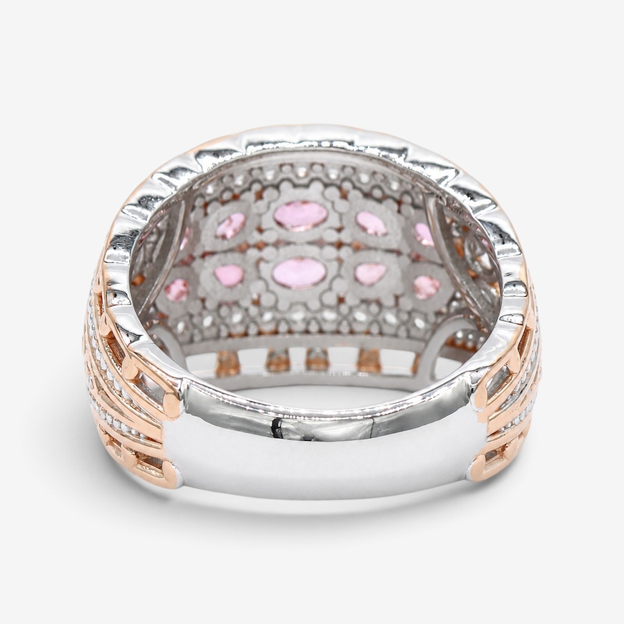 Image 766174_ALTMORE6.jpg, Product 766-174 / Price $399.99, Gems en Vogue Palladium Silver Padparadscha Sapphire and White Zircon Ring from Gems En Vogue on TSC.ca's Jewellery department