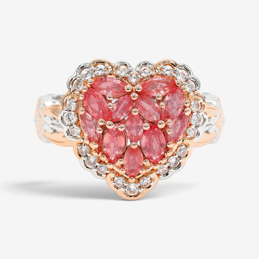Image 766174_HEA.jpg, Product 766-174 / Price $399.99, Gems en Vogue Palladium Silver Padparadscha Sapphire and White Zircon Ring from Gems En Vogue on TSC.ca's Jewellery department