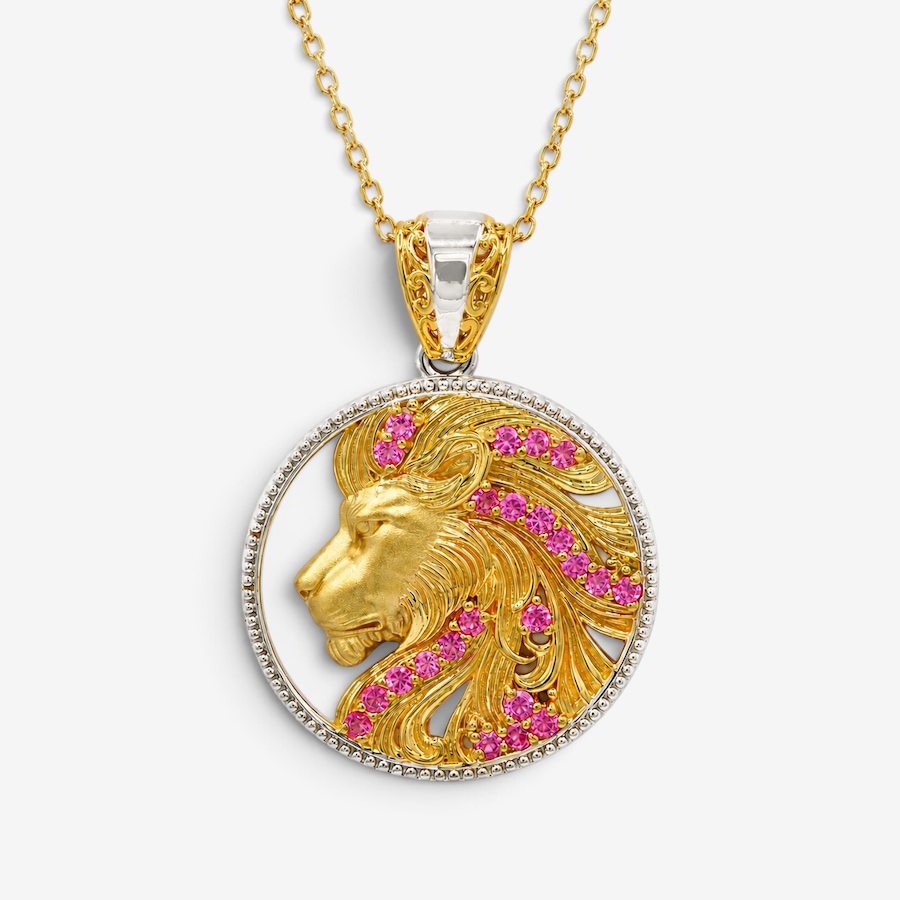 Image 766178.jpg, Product 766-178 / Price $299.99, Gems en Vogue Palladium Silver Pink Topaz Lion Necklace from Gems En Vogue on TSC.ca's Jewellery department
