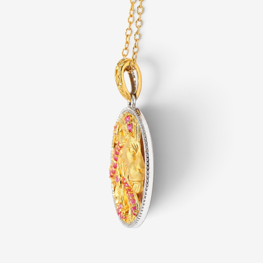 Image 766178_ALTMORE1.jpg, Product 766-178 / Price $299.99, Gems en Vogue Palladium Silver Pink Topaz Lion Necklace from Gems En Vogue on TSC.ca's Jewellery department