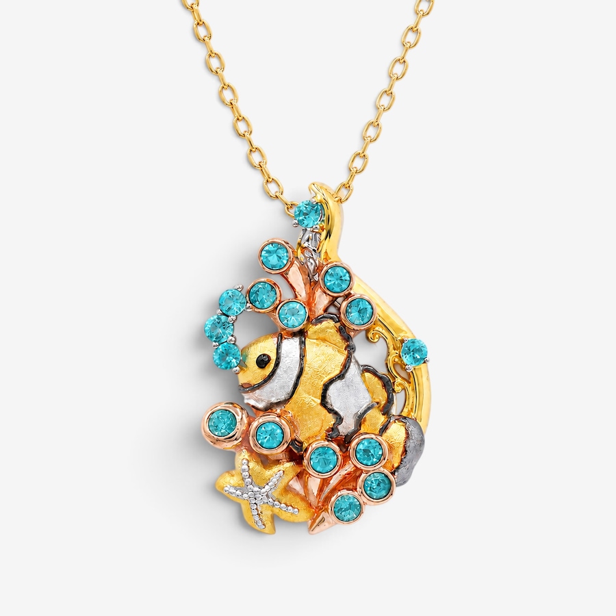 Image 766182.jpg, Product 766-182 / Price $299.99, Gems en Vogue Palladium Silver Paraiba Topaz Sea of Life Pendant With Chain from Gems En Vogue on TSC.ca's Jewellery department